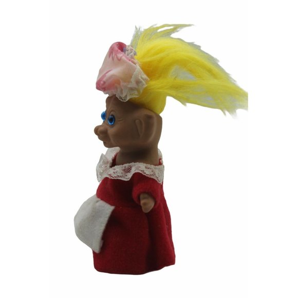 Troll Doll Yellow Hair with Blue Eyes with Dress and Hat - Picture 3 of 7